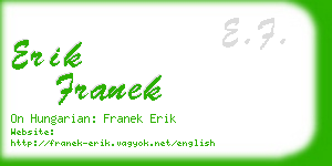erik franek business card